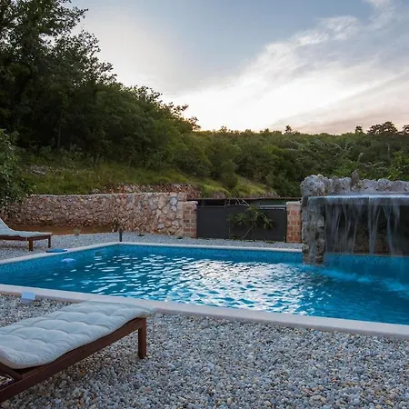 With Pool And Waterfall, Quiet Area - By Traveler Tourist Agency Krk - Id 2212 Villa Vrbnik (Primorje-Gorski Kotar)