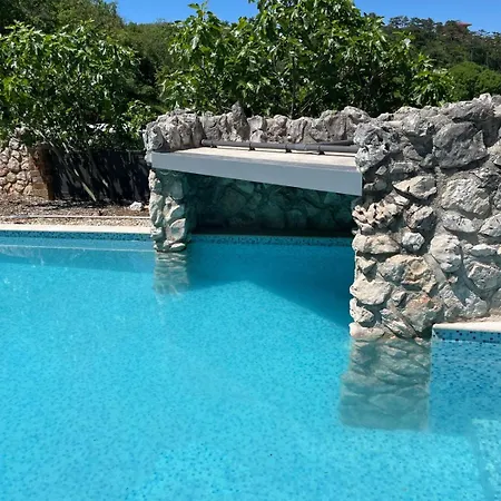 With Pool And Waterfall, Quiet Area - By Traveler Tourist Agency Krk - Id 2212 Vrbnik (Primorje-Gorski Kotar)
