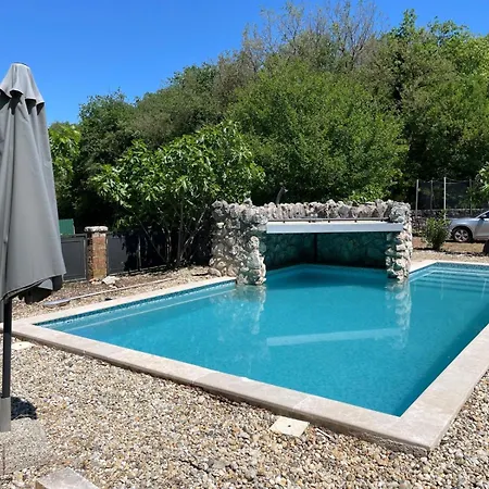 With Pool And Waterfall, Quiet Area - By Traveler Tourist Agency Krk - Id 2212 Villa Vrbnik (Primorje-Gorski Kotar)